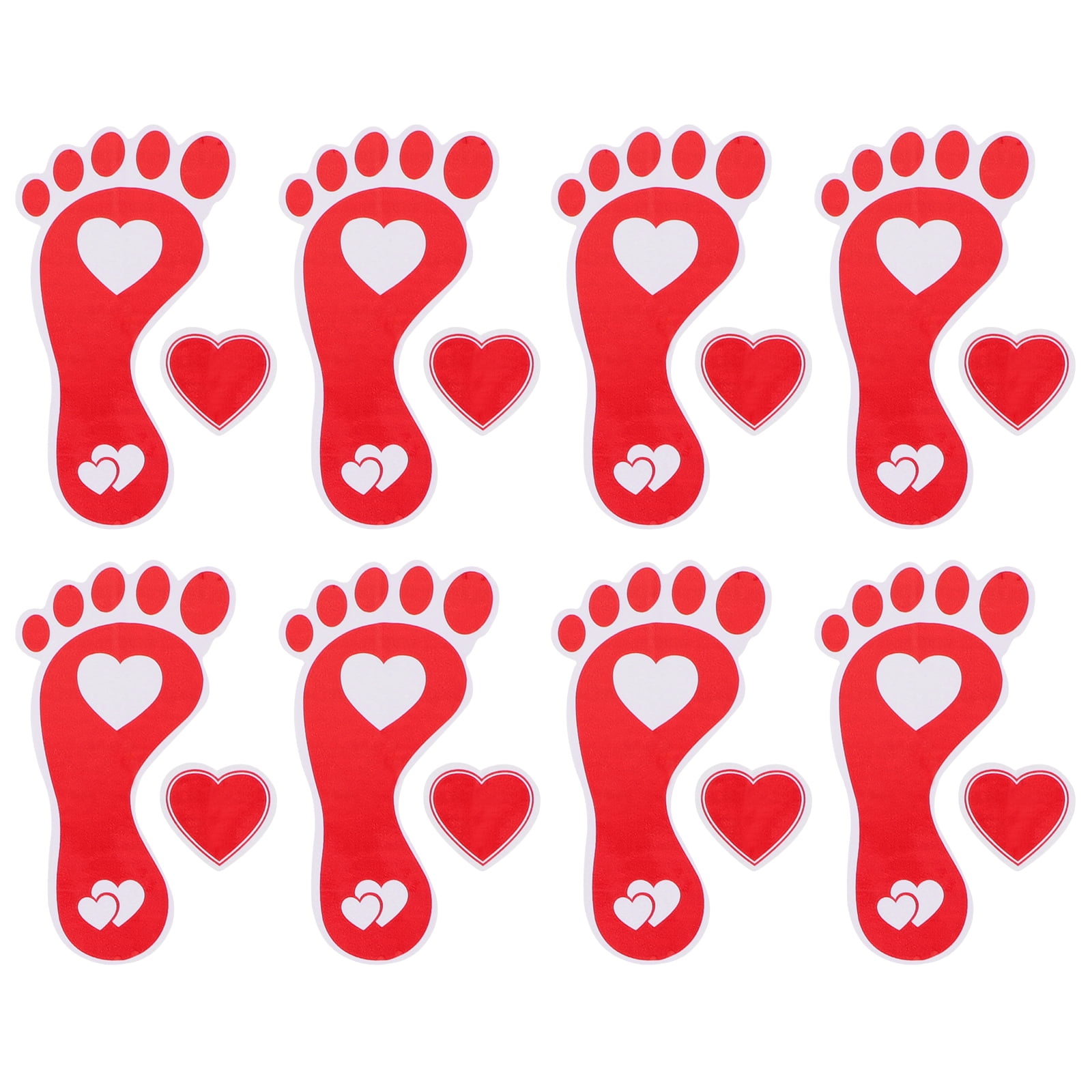 1 Sheet Valentine Floor Stickers Red Loveshaped Decals Romantic Heart