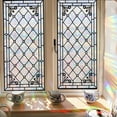 thumbnail image 1 of 1 Sheet Window Privacy Film Rainbow Film Stained Glass Static Cling Decorative Window Sticker for Bathroom,Front Door,Home Heat Control UV Blocking Non Adhesive,Diamond Grid, 17.7"x39.4", 1 of 6