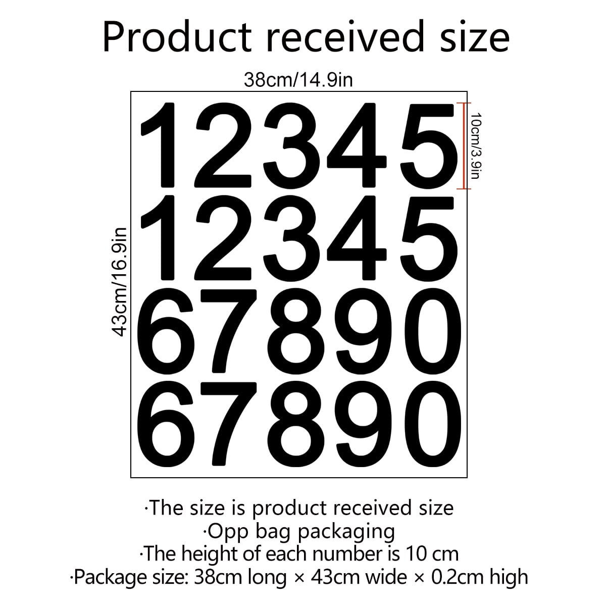 1 Sheet of Number Sticker Adhesive Numbers Decals Number Stickers 09 Large Number Stickers for