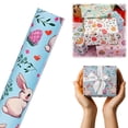 thumbnail image 1 of 1 Sheets Easter Wrapping Paper, Bunny Chick Colorful Egg Plaid Floral Pattern Gift Wrap Pastel Spring Gift Packing Paper for Easter Party,Holiday,19.6"X 29.1",Easter Wrapping Paper Roll for Easter, 1 of 8