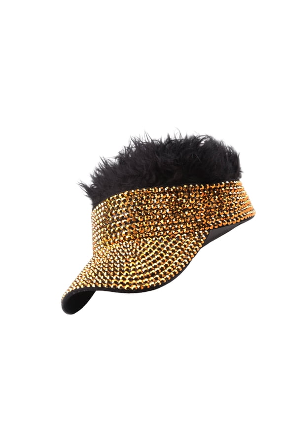 1. Shimmering Crystal Baseball Hat Adjustable Breathable Open Top with Wigs Design for Sports & Casual Outdoor Wear