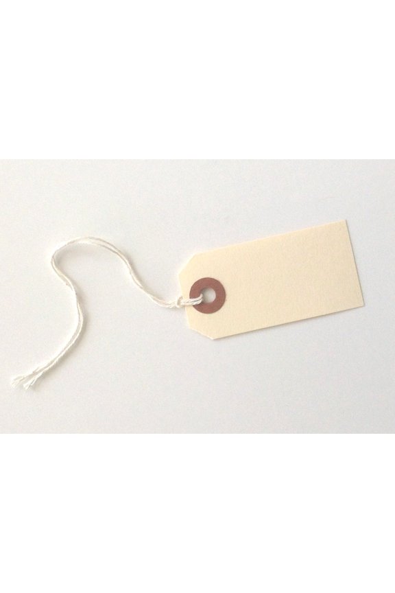 #1 Shipping Tags, Manila Pre-Strung, 2-3/4" x 1-3/8", Reinforced Eyelet (M11-501) - Pack of 100 Tags