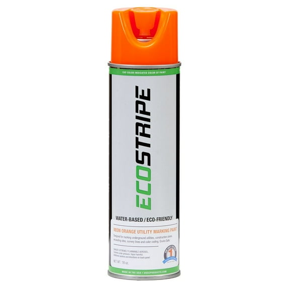 1 Shot Eco Stripe Water Based Utility Marking Paint (180z Fluorescent Orange) by Bare Ground