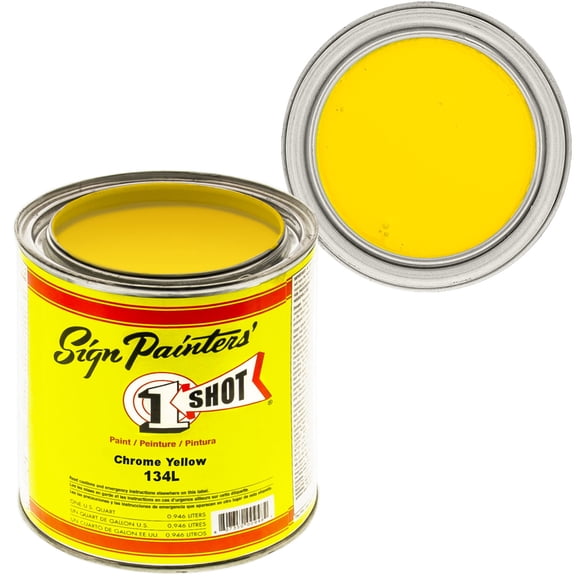 1 Shot Lettering Enamel 32oz Chrome Yellow