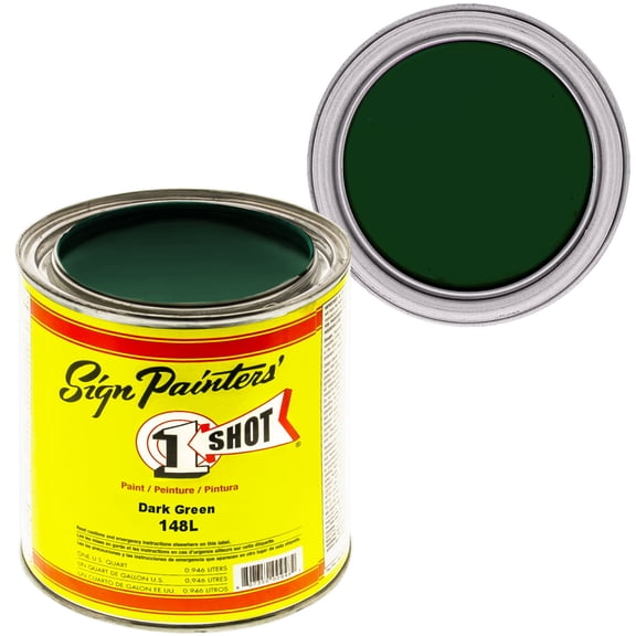 1 Quart 1 Shot DARK GREEN Paint Lettering Enamel Pinstriping & Graphic Art