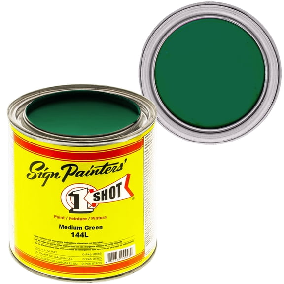 1 Quart 1 Shot MEDIUM GREEN Paint Lettering Enamel Pinstriping & Graphic Art