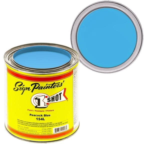1 Quart 1 Shot PEACOCK BLUE Paint Lettering Enamel Pinstriping & Graphic Art