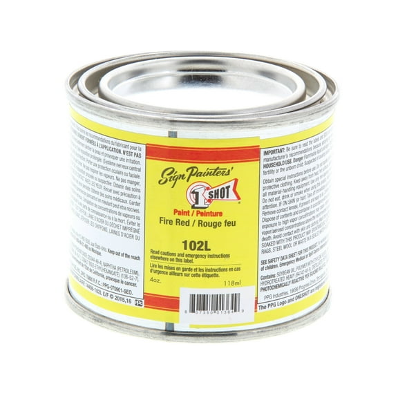 1 Shot Lettering Enamel, 4 oz., Fire Red