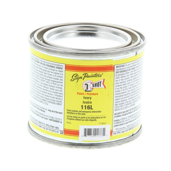 1 Shot Lettering Enamel, 4 oz., Ivory