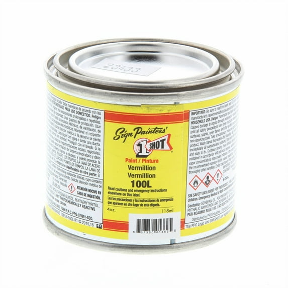 1 Shot Lettering Enamel, 4 oz., Vermilion