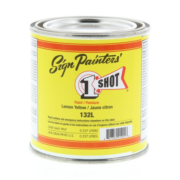 1 Shot Lettering Enamel, 8 oz., Lemon Yellow