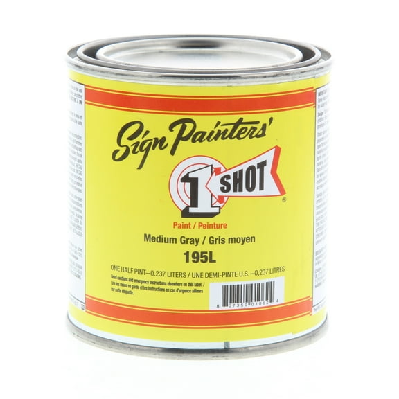 1 Shot Lettering Enamel, 8 oz., Medium Gray