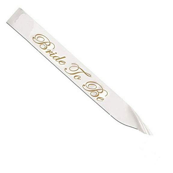 1*Shoulder Strap, Bride To Be Sash Single Layer Bridal Shoulder Strap Ceremonial Belt, Fdelink White Gold Bride To Be Party Sash Girls Hen Night Bachelorette Bridal Shower