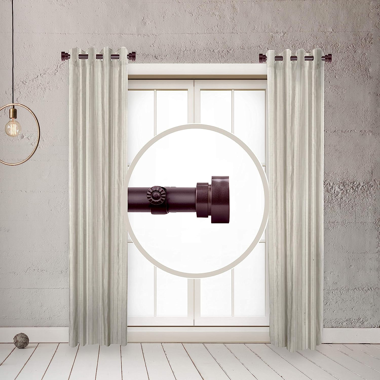 1" Side Curtain Rod, 1220 Inch (Set Of 2), Mahogany