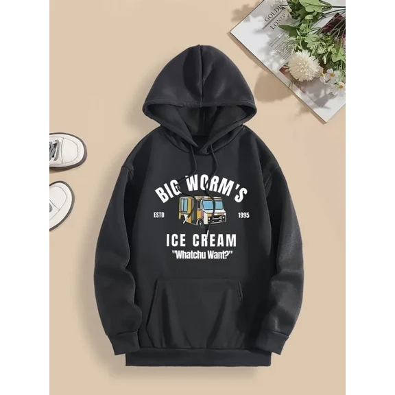 1 Side Hoodie S-5Xl Alphabet Bow Knot Pattern Cozy Knit