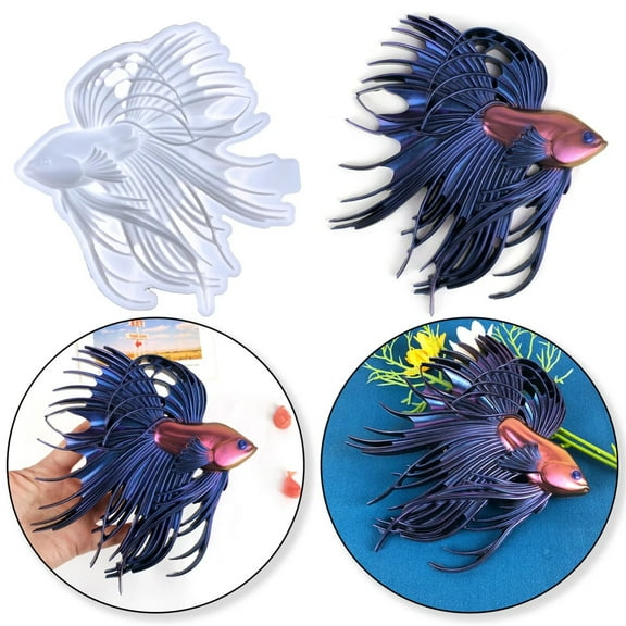 1*Silicone Mold Fish Silicone Handmade 3D Fish Epoxy Resin Casting Fish Figurine Decoration Making Diy Craft Lovers