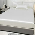1 Simple Modern Satin Solid Color Fitted Sheet, Solid Color Ice Silk