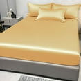 1 Simple Modern Satin Solid Color Fitted Sheet, Solid Color Ice Silk