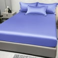 1 Simple Modern Satin Solid Color Fitted Sheet, Solid Color Ice Silk