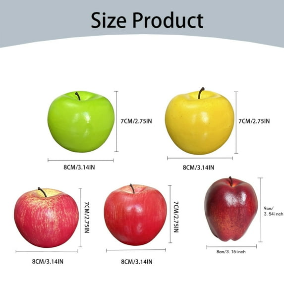 1*Simulation Apple Decoration Props Clearance! Artificial Fruit Fruit Realistic Fruit Dining Table Home Decoration Store Cabinet Display and Photography Props for Decorating Fruits