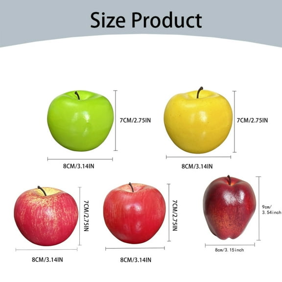 1*Simulation Apple Decoration Props Clearance! Artificial Fruit Fruit Realistic Fruit Dining Table Home Decoration Store Cabinet Display and Photography Props for Decorating Fruits