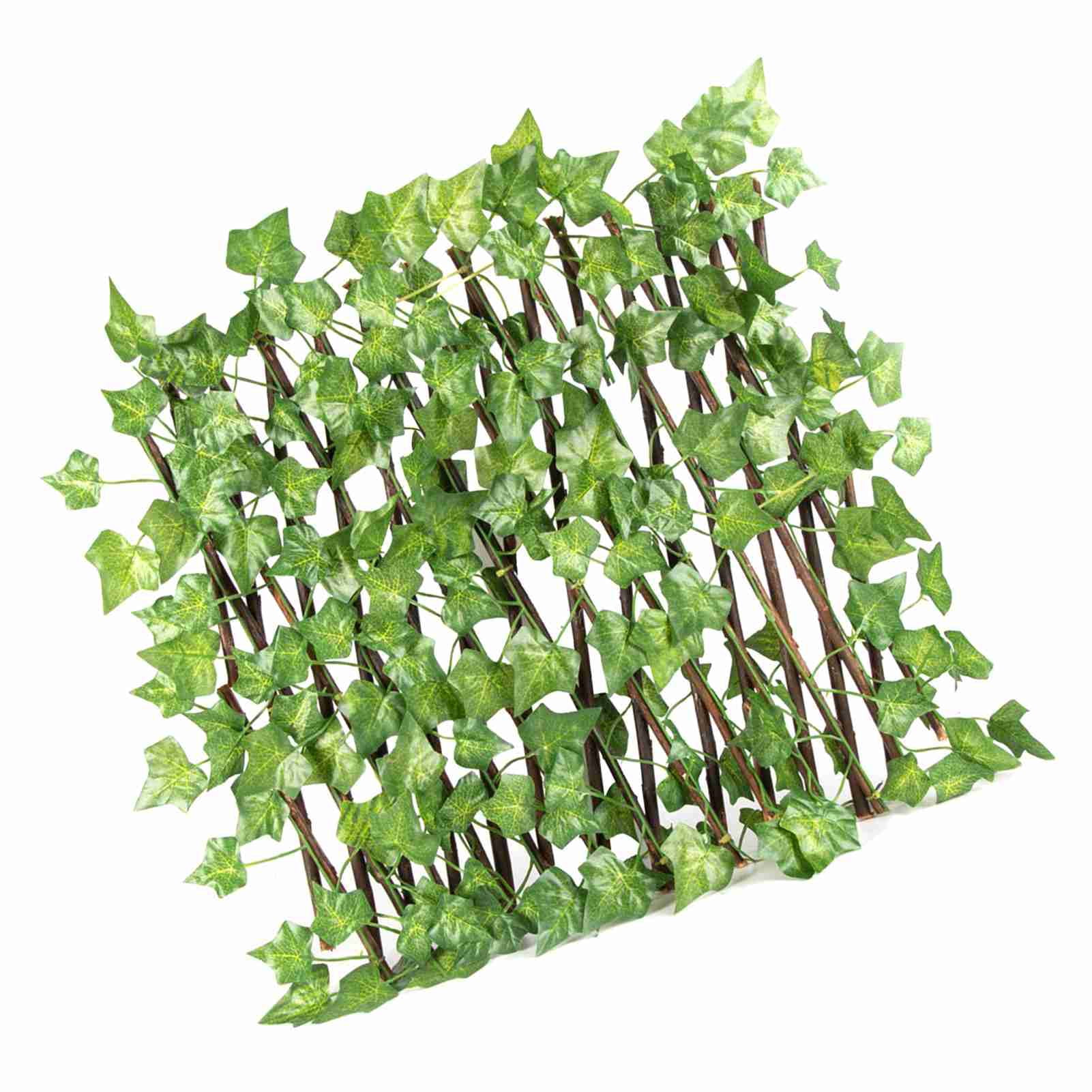 1 Simulation Fence Fence Telescopic Fence Fake Flowers Green Leaves Outdoor Garden Fence Wall Guardrail Decorative Leaves Blocking Plants Small Fence-Little Creeper