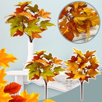 1*Simulation Flower Clearance! Simulation Maple Leaf Bundle Halloween Thanksgiving Home Decoration Green Plant Cutting Ornaments Autumn Maple Leaves, Fall Decorations for Home Promotion Sale!