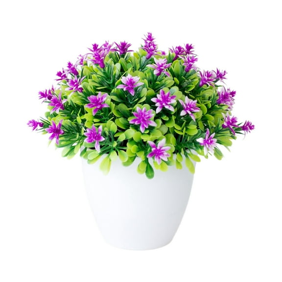 1*Simulation Flower Pot Clearance! Potted Artificial Plants Greenery In Pots Flowers Faux Herbs Small Plastic Plant for Home Bathroom Wedding Tabletop Real Green Bonsai