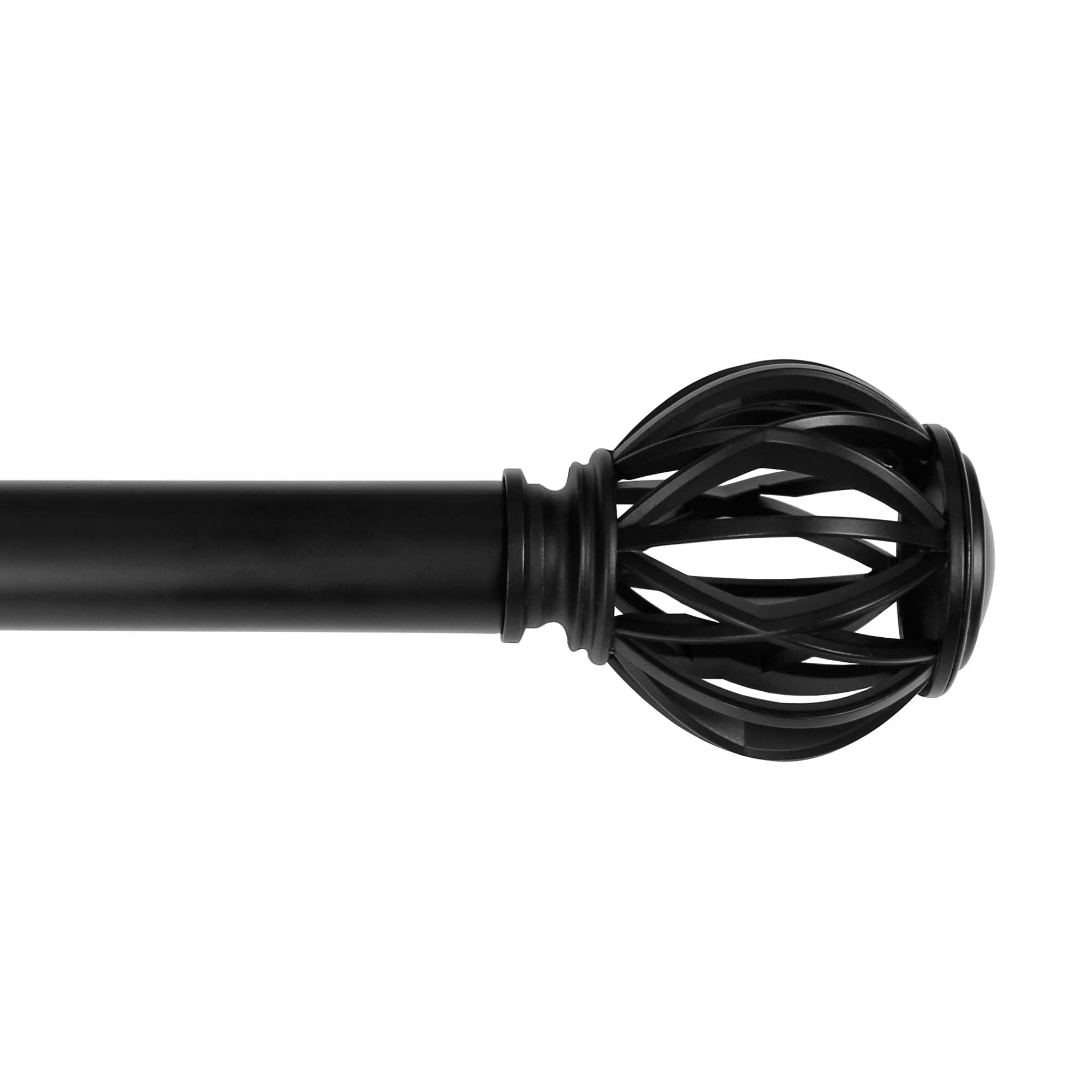 1" Single Curtain Rod Set with Decorative Cage finials
