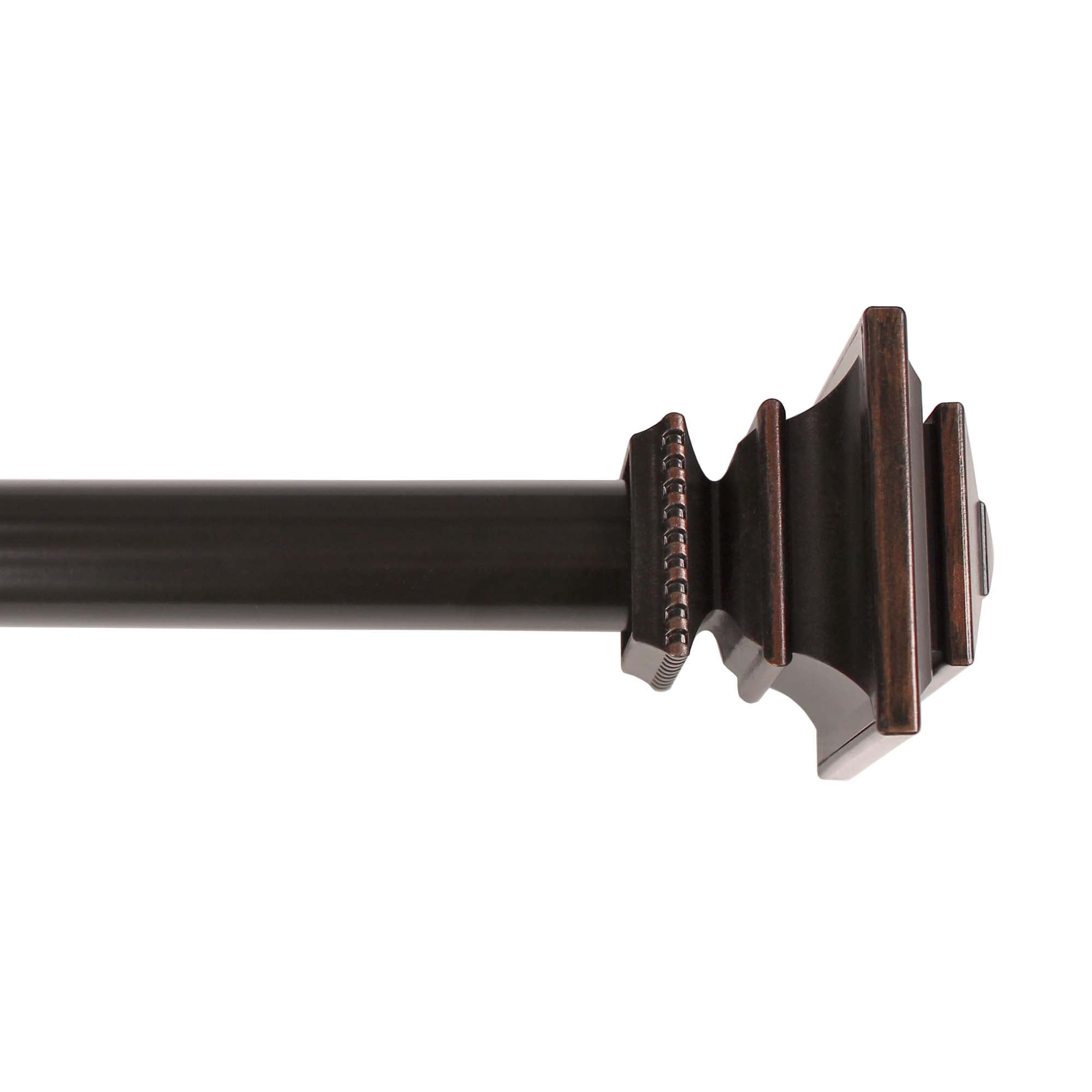 1" Single Curtain Rod Set with Square finials