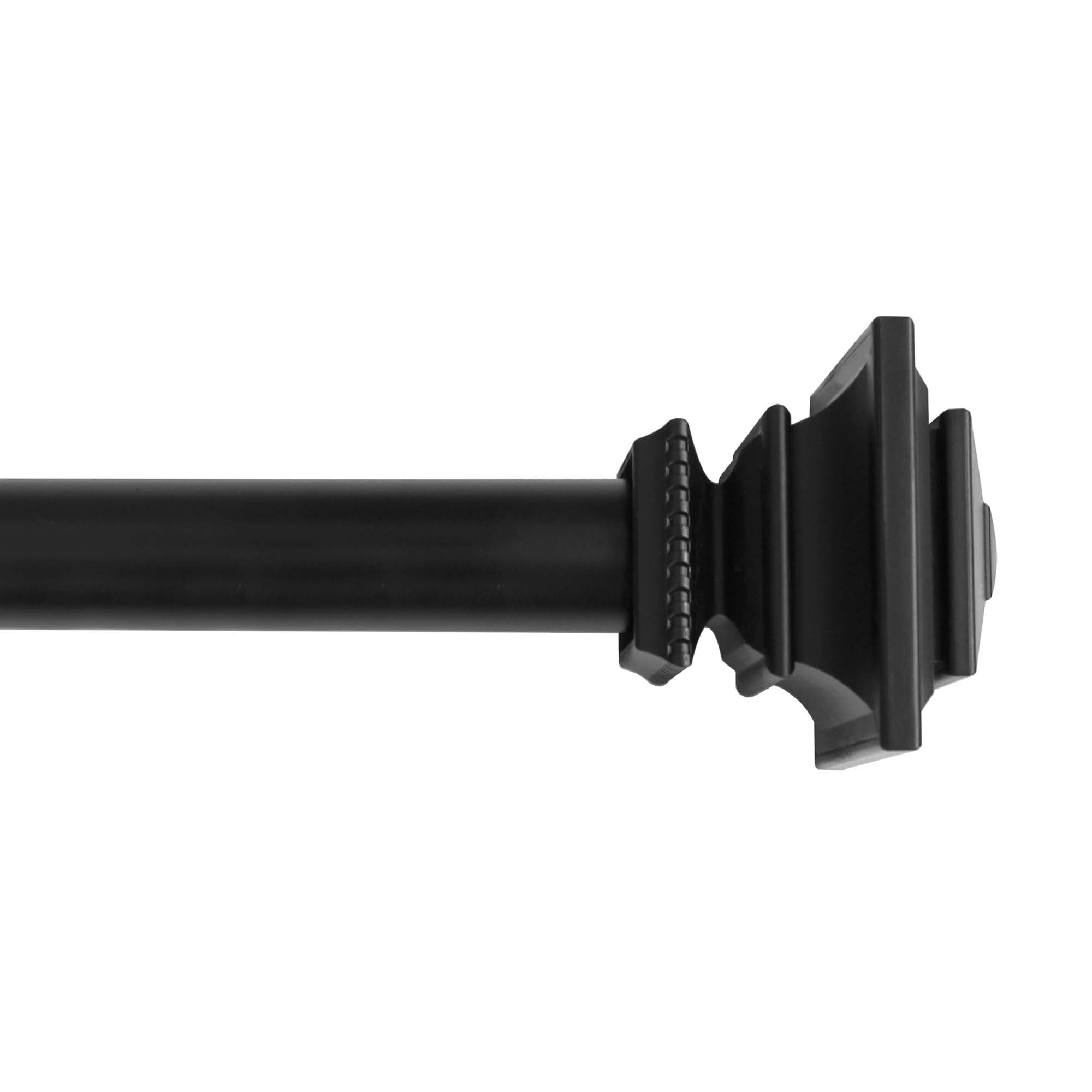 1" Single Curtain Rod Set with Square finials