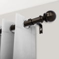 thumbnail image 1 of 1" Single Curtain Rod for Windows 48"-86",Heavy Duty and Adjustable Length Curtain Rod with Round Ball Finial Bracket,Easy to Install,Bronze, 1 of 11