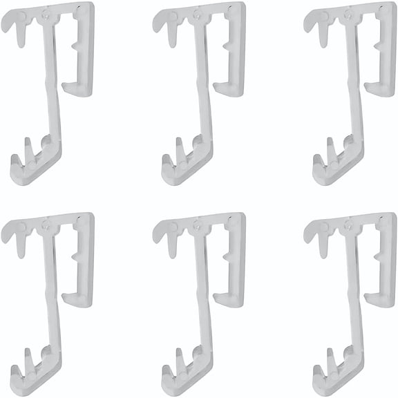 1" Single Mini Blind Valance Clips - Clear, UV Stable, for Horizontal Wood or Mini Blinds - 6-Pack