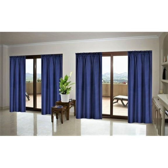 1 Single Panel Solid Foam Lined Blackout Window Curtain Panel Treatment Drape Rod Pocket Size 63" Long R64 navy