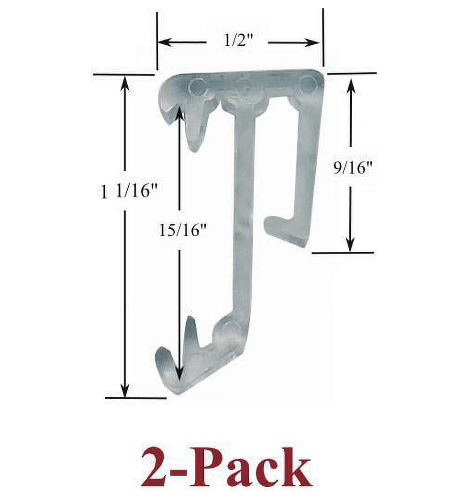 1" Single Slat CLEAR VALANCE CLIPS for Horizontal Wood or Mini Blinds