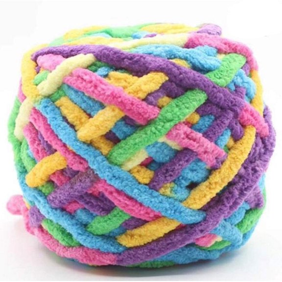 1 Skein Chenille Yarn,Colorful Chunky Chenille Yarn,Arm Knit Yarn,Snuggly Chenille Yarn for DIY Throw Blanket Cat Cave, 100g/Skein, 43.74 Yards Per Roll
