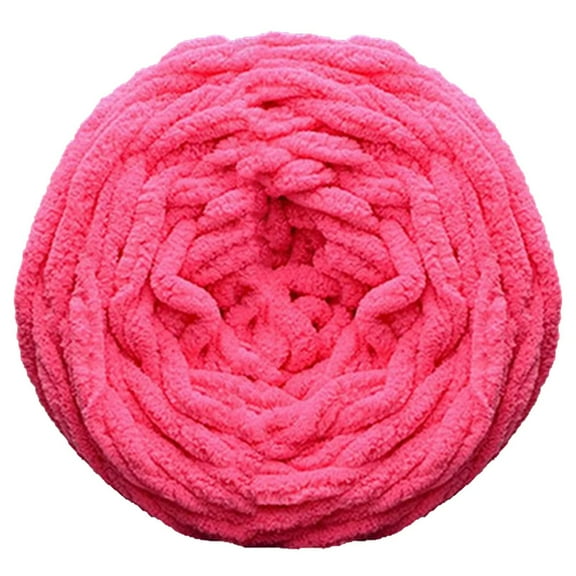 1 Skein Chunky Yarn for Hand Knitting - Chunky Chenille Yarn, Jumbo Giant Washable Polyester Thick Chunky Yarns for Crocheting, DIY Super Bulky Chunky Knit Blanket Yarns Home Decor(Pink,4.7x4.7")