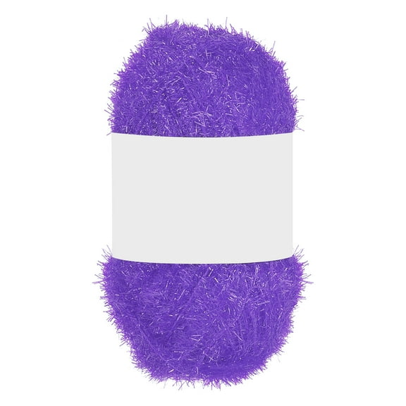 1 Skeins 109 Yards Scrubbie Yarn, Sparkle Yarn Polyester Scrubbie Sparkle Glass for Dishcloths Crocheting Knitting DIY Crafts Blanket Rug Sweater Scarf Hat, Dark Purple