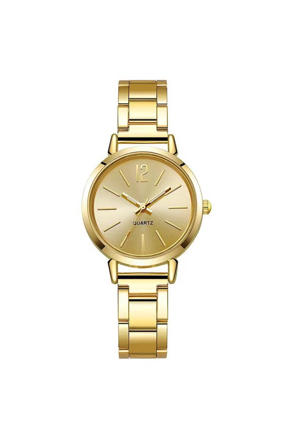 1. Sleek Rose Gold Women's Watch Lightweight Alloy Scratch-Resistant Crystal Face Versatility