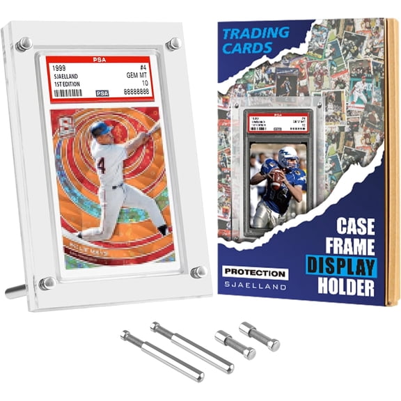 1-Slot Clear PSA Card Display Case Frame - Plastic Trading Stand for Collectibles Baseball Basketball Football Soccer and Sports Start Cards (1 Pack Desk Frame)