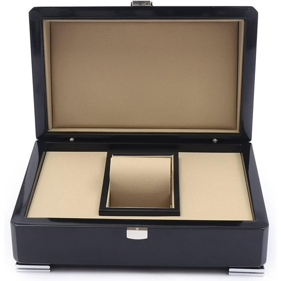 1 Slots Watch Storage Watch Display Box, Wooden Watch Gift Box Watch Box Organizer for Men(Black)