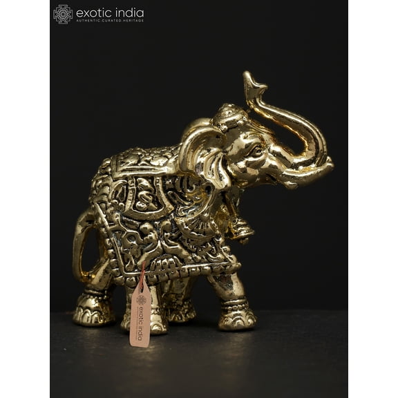 1" Small Elephant Figurine | Brass Statue | Table Decor