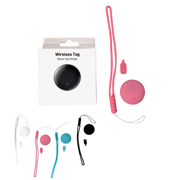 1 Smart GPS locator Tracker, Item Finder Works for Keys, Luggage, Satchel,Backpack etc With key lanyard for easy carrying Small, invisible and portable(Android Only Not for iOS Devices)-Pink