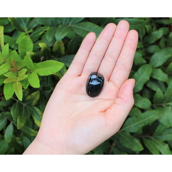 1 Snowflake Obsidian Tumbled Stone (Crystal Healing Gemstone Reiki Tumble)