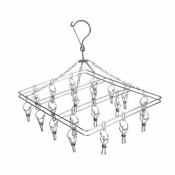 1 Sock Drying Clip Clothes Hanger 20 Clips Stainless Steel Fasteners Clothes Drying Rack Hanger