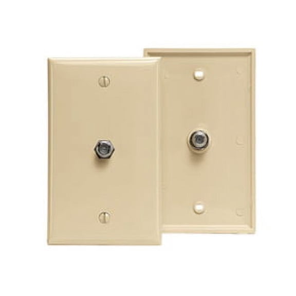 Leviton 80781-I Standard Video Wall Jack, F Connector, Ivory