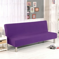 1*Sofa Cover Sofa Bed Cover Solid Color Futon Armless Slipcover Polyester Elastic Fabric All Inclusive Cover Sofa Cover