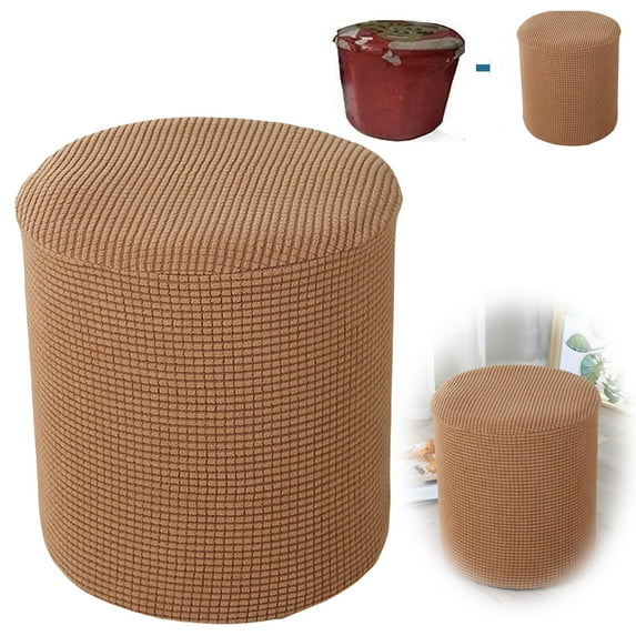 1 Sofa Cover Cover Slipcover Round Foot Stool Cover Footstool Cover Footrest Ottoman Foot Pouffe Protector With Elastic Bottom Washable