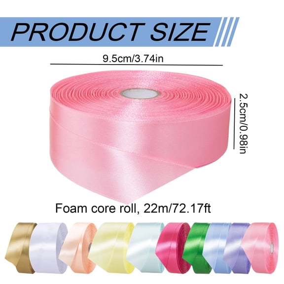 1 Solid Color Satin Ribbon Craft Fabric Gift Wrapping Ribbon Solid Satin Ribbon 25 Yards Roll For Wedding Sewing Projects Wrapping Invitation Embellishments And Crafting Projects Etc