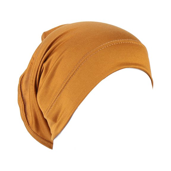 1 Solid Color Turban Hat | Stretchy Lady Smooth Breathable Under Scarf - Ideal for Daily Wear